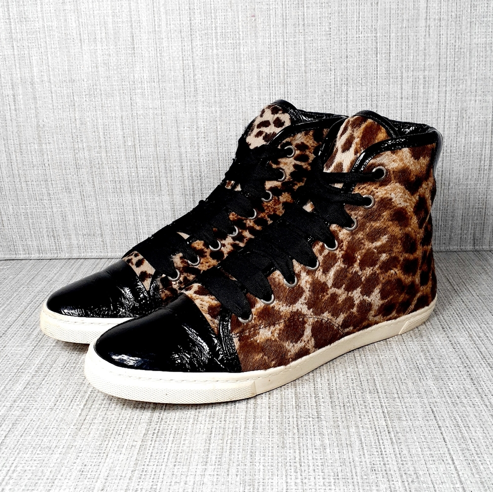 Lanvin Pony Hair High Top Sneakers 10